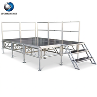 Escenario de Aluminio Personalizable, Plataforma Modular Rectangular Desmontable y Plegable para Eventos