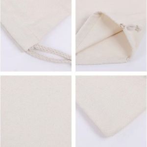 Pochette en toile de coton de haute qualité avec cordon de serrage, couleur naturelle, pochette cadeau pour bijoux avec logo personnalisé imprimé - Product Image 6