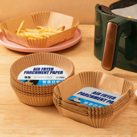 Papier sulfurisé antiadhésif résistant aux hautes températures pour friteuse à air, qualité alimentaire, format personnalisé, usage en cuisine