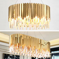 Zeal Lighting Decoración Lámpara colgante de lujo Sala de estar Techo Moderno Oro K9 Candelabro de cristal