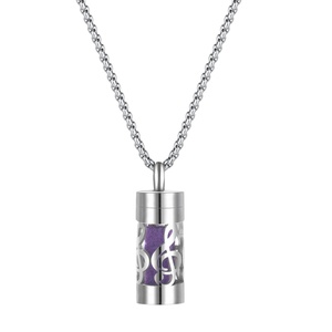 Colgante de Perfume Unisex de Acero Inoxidable con Cilindro y Bola para Aceites Esenciales Aromáticos - Product Image 3