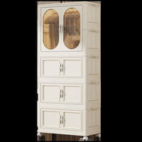 Armoire pour bébé et enfant sans installation, armoire de rangement pliable épaissie, meuble de maison, 5 étagères, casier à vêtements pour chambre à coucher
