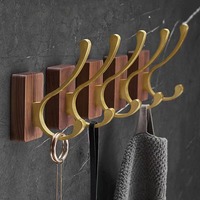 Crochet en bois massif, noyer, porte-manteau suspendu, rangement pour vêtements, décoration de la maison, crochet pour clés