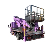 Vente à durée limitée Sinotruk Howo 33 mètres de haut diesel violet 4x2 4x4 Mini monstre flèche télescopique camion de travail aérien