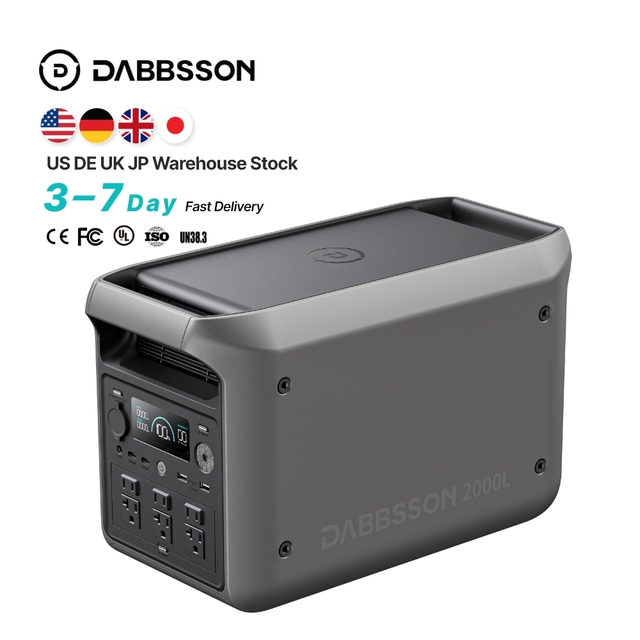 Dabbsson 2000W 2048Wh Solar Panel Car Compatible Portable Station LiFePO4 Battery Pure Sine Wave MPPT Technology for Home