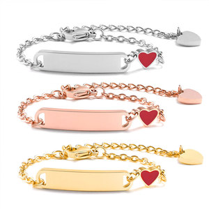 Pulsera ajustable de acero inoxidable 316L resistente al agua y al deslustre, chapada en oro de 14K y 18K, para niñas, niños y bebés. - Product Image 1