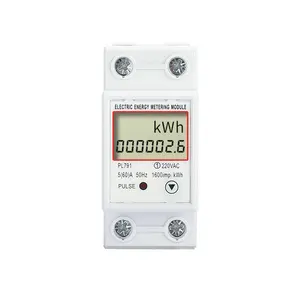 Din Rail Lcd Digitale Eenfase Multifunctionele Energiemeter Kwh Elektriciteitsspanning Stroom Elektrische Wattmeter Ac 230V 80a