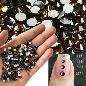 延拓批发烟熏黄玉14切K9水晶水钻玻璃平背非修补水钻SS20 DIY工艺品指甲 - Product Image 3