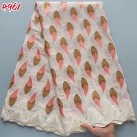 4961 Tissu en dentelle nigériane Kalume, prix de gros, tissu en dentelle suisse en coton africain élégant pour robe de soirée
