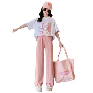 Ensemble de T-shirts en Coton à Manches Courtes pour Filles, Nouvelle Collection Été 2026, Vêtements pour Enfants avec Lettres de Dessins Animés - Product Image 5