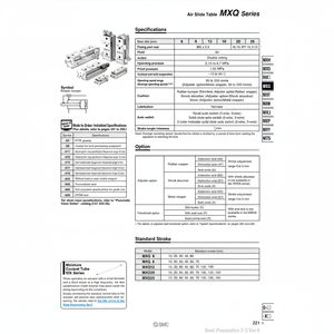 MXQ6L-10โต๊ะสไลด์ลมนิวเมติก SMC - Product Image 1
