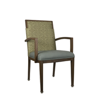 Chaise empilable de haute qualité, design moderne imitation bois, fauteuil en aluminium pour hôtel, maison de retraite