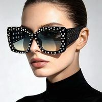 Lunettes de soleil carrées tendance pour femmes, ornées de strass et de cristaux, de haute qualité, style Y2K, Gafas De Sol