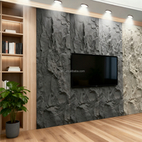 Panneaux muraux en pierre artificielle en terrazzo PU pour l'extérieur des villas, design moderne, ignifuge, dalle mince