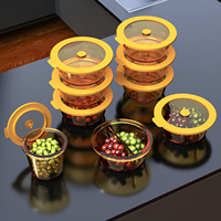 Contenants de stockage alimentaire en verre personnalisables avec séparateurs, en verre borosilicate résistant au four, pour restaurants et salades