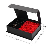Boîte de roses éternelles de luxe avec ensemble de fleurs de savon imprimées en typographie, cadeau de la Saint-Valentin pour petite amie