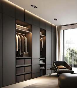 Top Selling - Wooden Wardrobe Customize Size Wardrobe Closet Bedroom Furniture <b>Glass</b> <b>Door</b>- Folding Wardrobe - Product Image 1