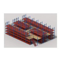 Système de rayonnage de mezzanine robuste en acier pour entrepôt, avec plateformes de stockage et rayonnages de palettes