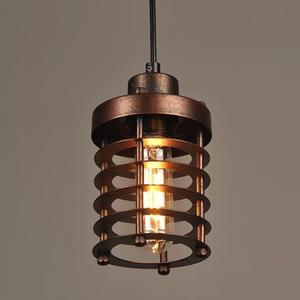 Amerikanische Retro industrielle zylindrische hohle Einzel kopf Home Metall Lampen schirm E27 dekorative Pendel leuchte für Restaurant - Product Image 3