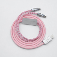 Câble de clavier et souris double USB-C 8K ultra-rapide avec RGB pour gaming et cybercafé, câble de données de clavier à axe magnétique
