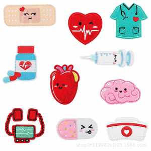New Iron on Embroidered <b>Nurse</b> Cap Capsule Heart Medical Patches for Doctor <b>Nurse</b> Clothes <b>Bag</b> Decoration - Product Image 2