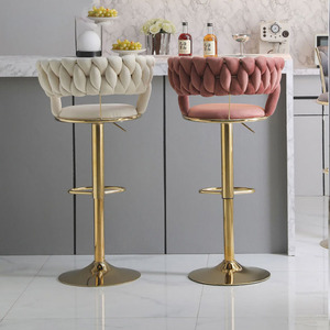 Chaise <span class=keywords><strong>de</strong></span> <span class=keywords><strong>bar</strong></span> <span class=keywords><strong>de</strong></span> luxe italienne Cafe Shop Chaise en tissu <span class=keywords><strong>Tabouret</strong></span> haut en acier inoxydable <span class=keywords><strong>Tabouret</strong></span> <span class=keywords><strong>de</strong></span> <span class=keywords><strong>bar</strong></span> rose - Product Image 3