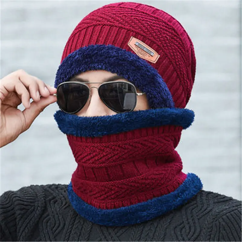 At-Conjunto de lana cálida para hombre, orejeras de invierno para exteriores, para mantener el calor y el frío, R0780-1