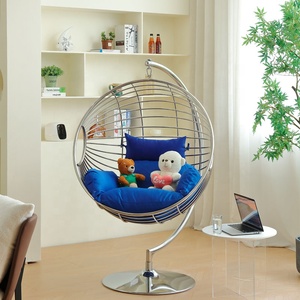 Mobilier <span class=keywords><strong>de</strong></span> loisirs en acier inoxydable, chaise pivotante suspendue <span class=keywords><strong>de</strong></span> jardin, Patio extérieur, chaise pivotante pour hôtel, chaise oeuf en métal - Product Image 5