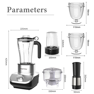 Frullatore e Tritatutto con Caraffa, <span class=keywords><strong>Tritacarne</strong></span>, Contenitore per Macinare, Contenitore per Pomodori e Contenitore per Arachidi per Vari Usi in Cucina - Product Image 3