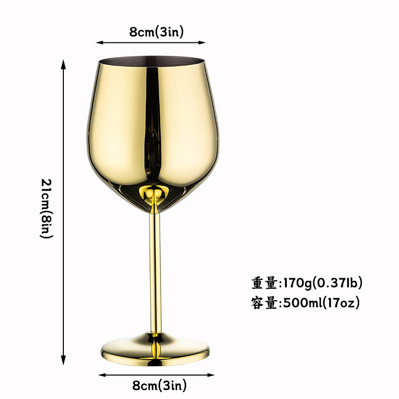 Verre à vin rouge pied haut 550ml doré