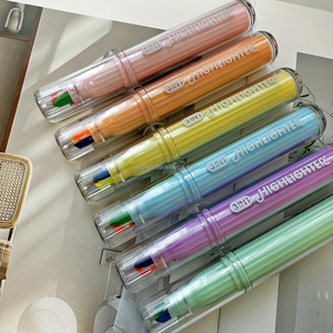 6PCS Triple tip <span class=keywords><strong>Highlighter</strong></span> bút, thẩm mỹ 3-in-1 công suất lớn huỳnh quang bút nhiều sử dụng cho vui, trường văn phòng văn phòng phẩm - Product Image 3