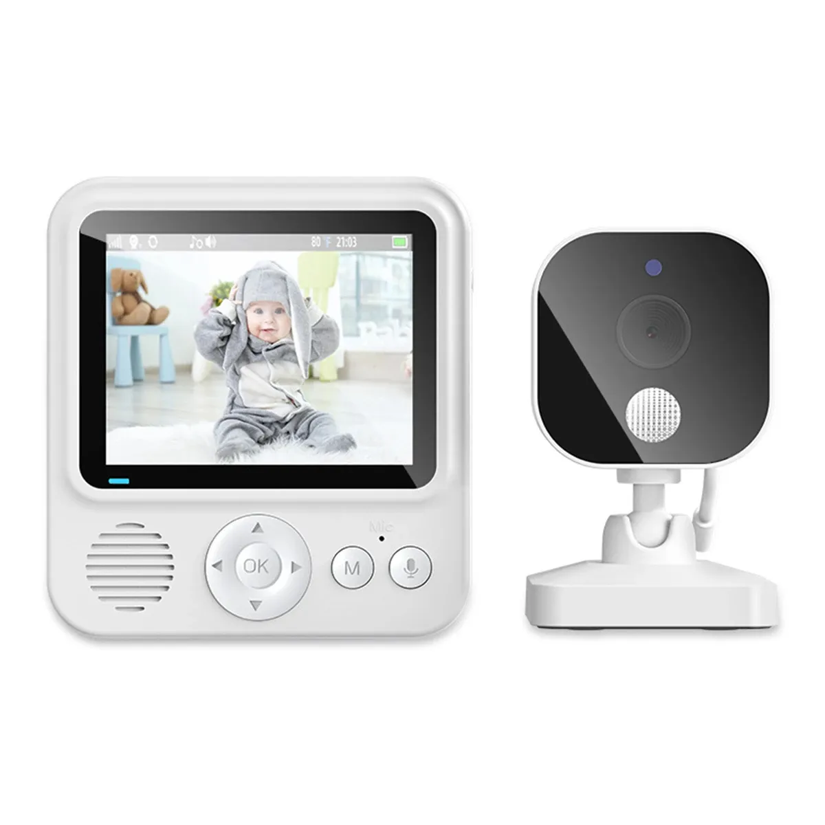 ABM900 720p Video Record Baby Monitor Wireless 2.8inch Screen 2.4G Two Way Talk Baby Cry Sound Temp Detection Baby Camera