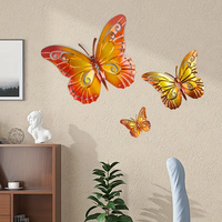 Décorations murales papillon en métal, sculpture de décoration murale papillon suspendue pour jardin extérieur pour la maison, la chambre à coucher et le salon