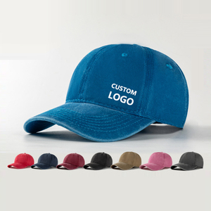 Casquettes de sport vintage en coton non structurées à 6 panneaux, personnalisables avec logo brodé, casquettes de baseball délavées et vieillies, style « Dad Hat », vente en gros - Product Image 1