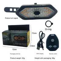 Lampes de poche LED, feu arrière de vélo en ABS pour vélo électrique, batterie rechargeable, étanche IPX5, 4 modes, télécommande sans fil, utilisation d'urgence