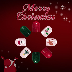Autocollants <span class=keywords><strong>pour</strong></span> ongles de Noël, Père Noël, bonhomme en pain d'épices, flocons de neige, autocollants 3D <span class=keywords><strong>pour</strong></span> ongles, rouge, vert, paillettes, décorations de <span class=keywords><strong>manucure</strong></span> de Noël - Product Image 4