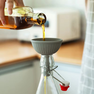 Entonnoir en silicone écologique à large ouverture, grand diamètre, portable et pliable, pour verser huile, lait en poudre, haricots – Outil de cuisine - Product Image 2
