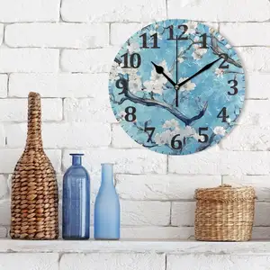 Popular Clocks and Watches European Retro Home Decor Antique Simple Design Mdf Gift Rustic Wooden Wall Clock