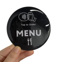 Étiquettes NFC autocollantes étanches en époxy 13,56 MHz, rondes 80/100 mm et carrées 100x100 mm, pour avis/menu, avec adhésif