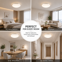Plafonnier LED Rond Moderne 12W-96W, Montage Encastré, Base en Fer, Diffuseur PC, Lampe Dôme Minimaliste pour Chambre et Salon