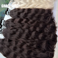Extensions de cheveux humains vierges bruts non traités du Cambodge, Remy, double trame, double densité aux pointes, pour tresses bohèmes, lots en vrac