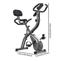 Vélo d'appartement stationnaire avec résistance magnétique et corde de traction pour exercices des bras