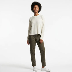 Haut thermique gaufré 300 GSM pour femme, coupe ample, manches raglan, blanc, style streetwear, avec logo personnalisé - Product Image 2