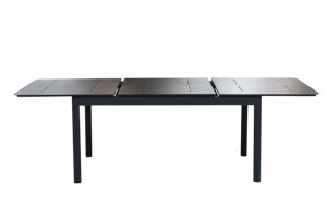 <span class=keywords><strong>Tavolo</strong></span> da pranzo in alluminio <span class=keywords><strong>allungabile</strong></span> esterno moderno e confortevole giardino grigio - Product Image 3