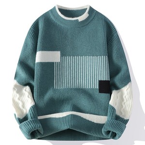 Tendenza Invernale: Maglione Pullover da Uomo Oversize con Contrasto di Colore e Opzione Logo Personalizzato - Product Image 5