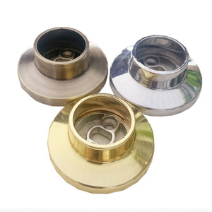 Clothes Rod Flange Base Zinc Alloy Ceiling Mount <b>Wardrobe</b> <b>Hardware</b> Glossy Antique Gold - Product Image 4