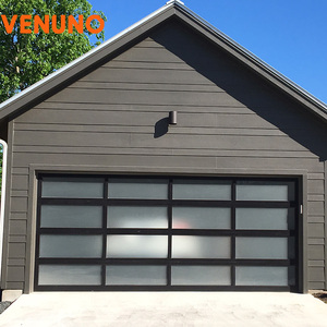 <span class=keywords><strong>Porte</strong></span> <span class=keywords><strong>de</strong></span> <span class=keywords><strong>Garage</strong></span> moderne en verre trempé avec ouvre-matériel, pas cher, prix bas pour les revendeurs 8 9 10 12 16x7 8 9 sectionnel noir - Product Image 1