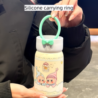 Tasse pour enfants en acier inoxydable avec revêtement céramique, design compact et mignon, facile à transporter, garde les boissons chaudes/froides, affichage LED de la température, cadeau d'affaires