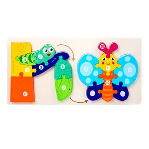 Bằng gỗ 3D động vật tăng trưởng ghép hình câu đố Montessori nhận thức giác ngộ học tập đồ chơi cho trẻ em