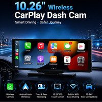 Écran tactile IPS sans fil de 10,26 pouces pour voiture avec Android Auto, Carplay, GPS, suivi de conduite, lecteur multimédia, appels Bluetooth et caméra